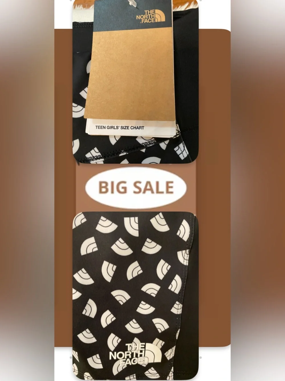 Girls The North Face Black & White Patterned Athletic Shorts